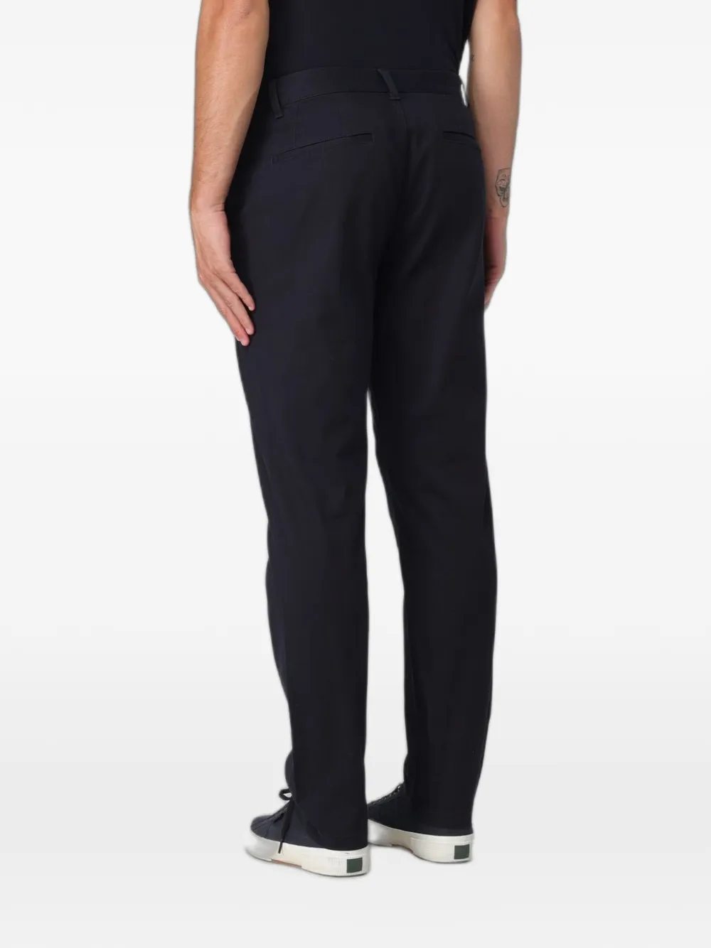 Armani Exchange Straight broek met logoknoop Blauw