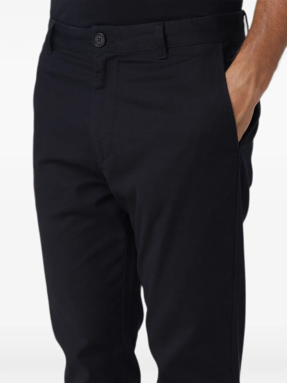 Armani Exchange Straight broek met logoknoop Blauw