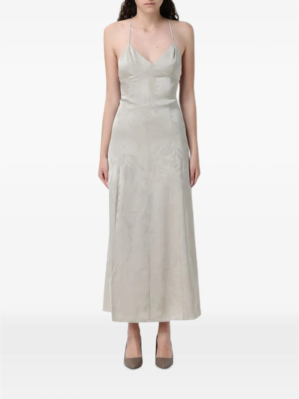 Armani Exchange damask-effect satin dress - Toni neutri