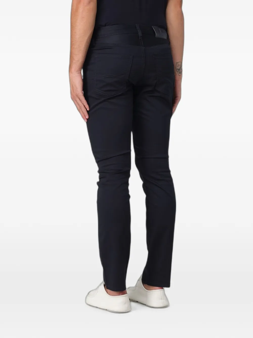 Armani Exchange Broek van katoenblend met vijf zakken Blauw