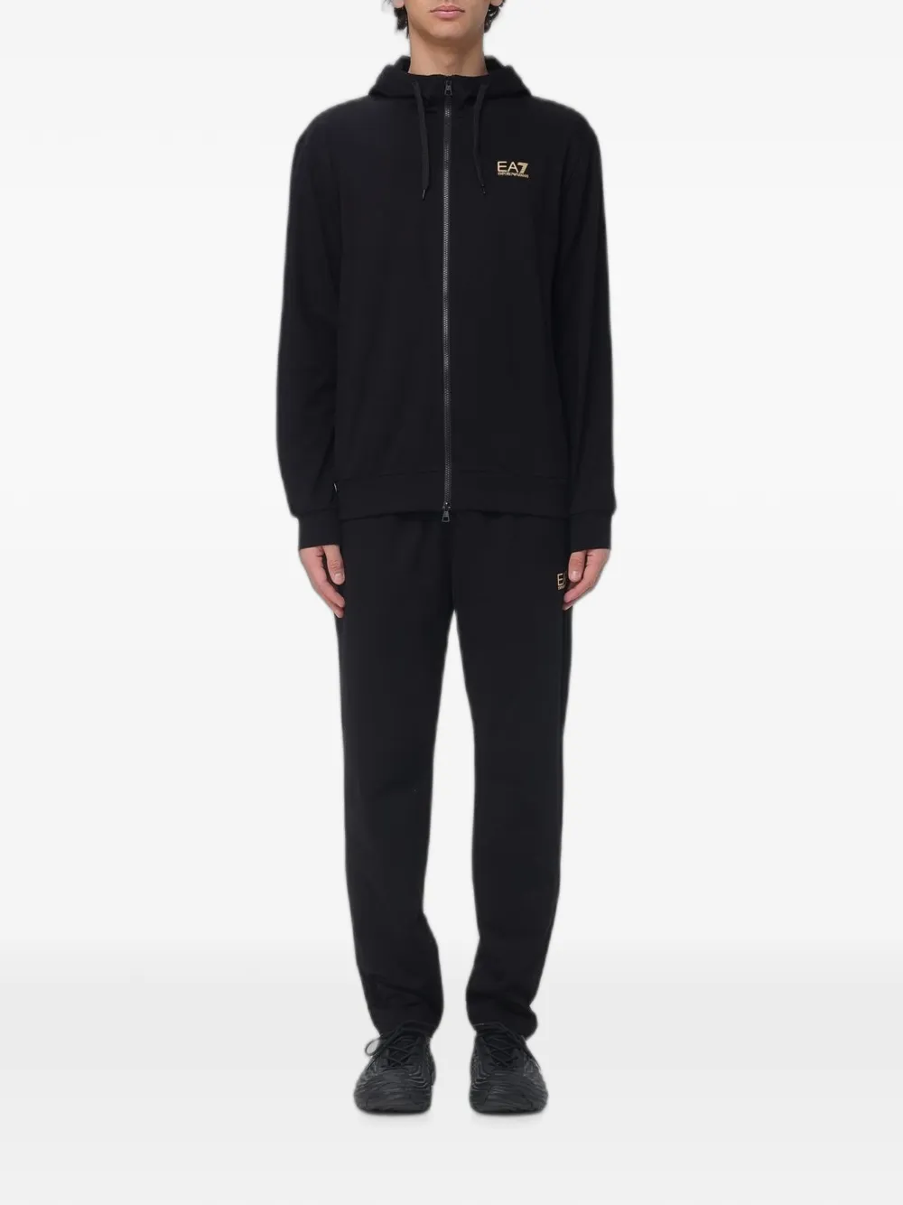 Ea7 Emporio Armani logo-print track pants - Nero