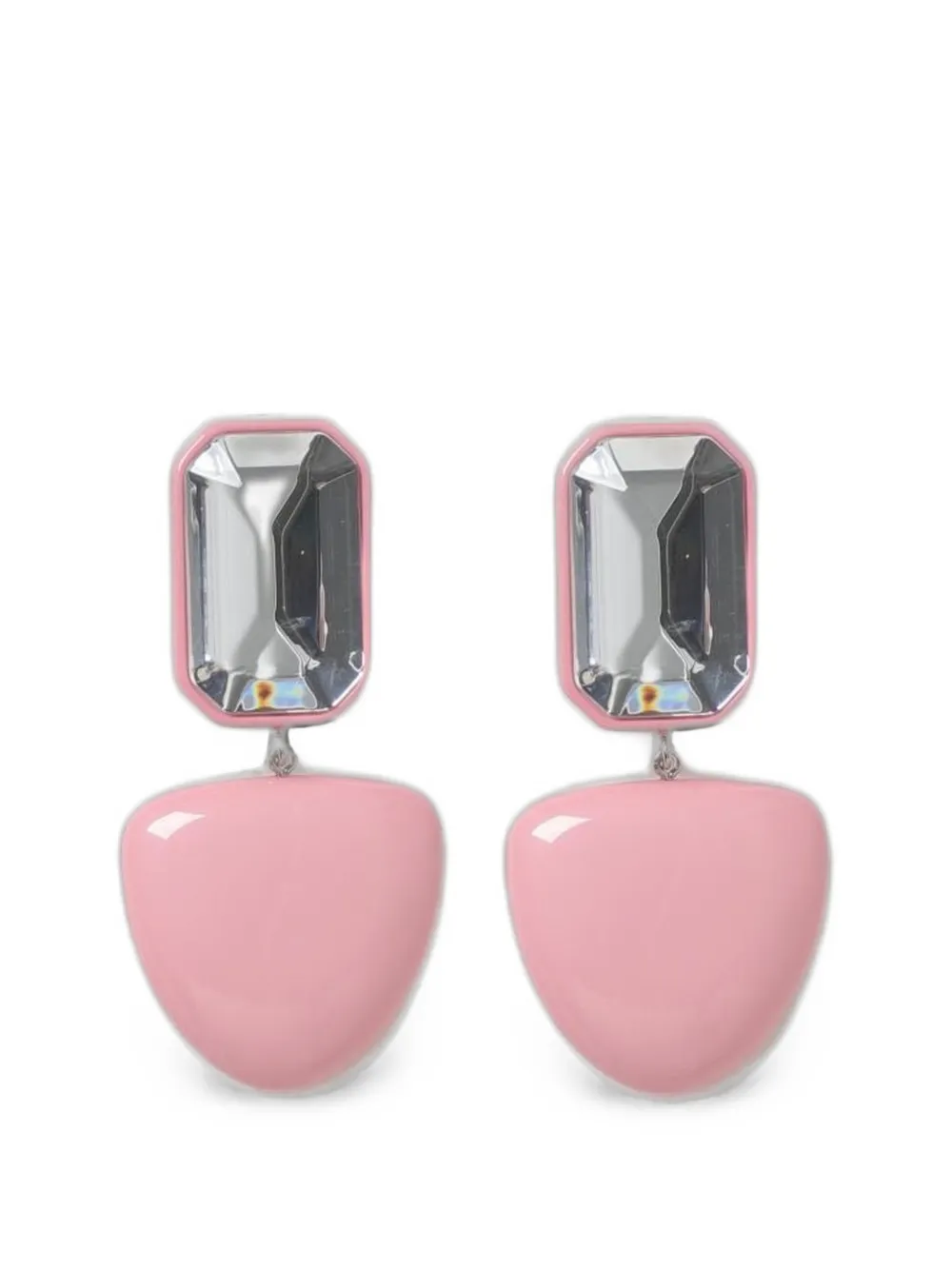 Emporio Armani crystal-embellished drop earrings - Pink