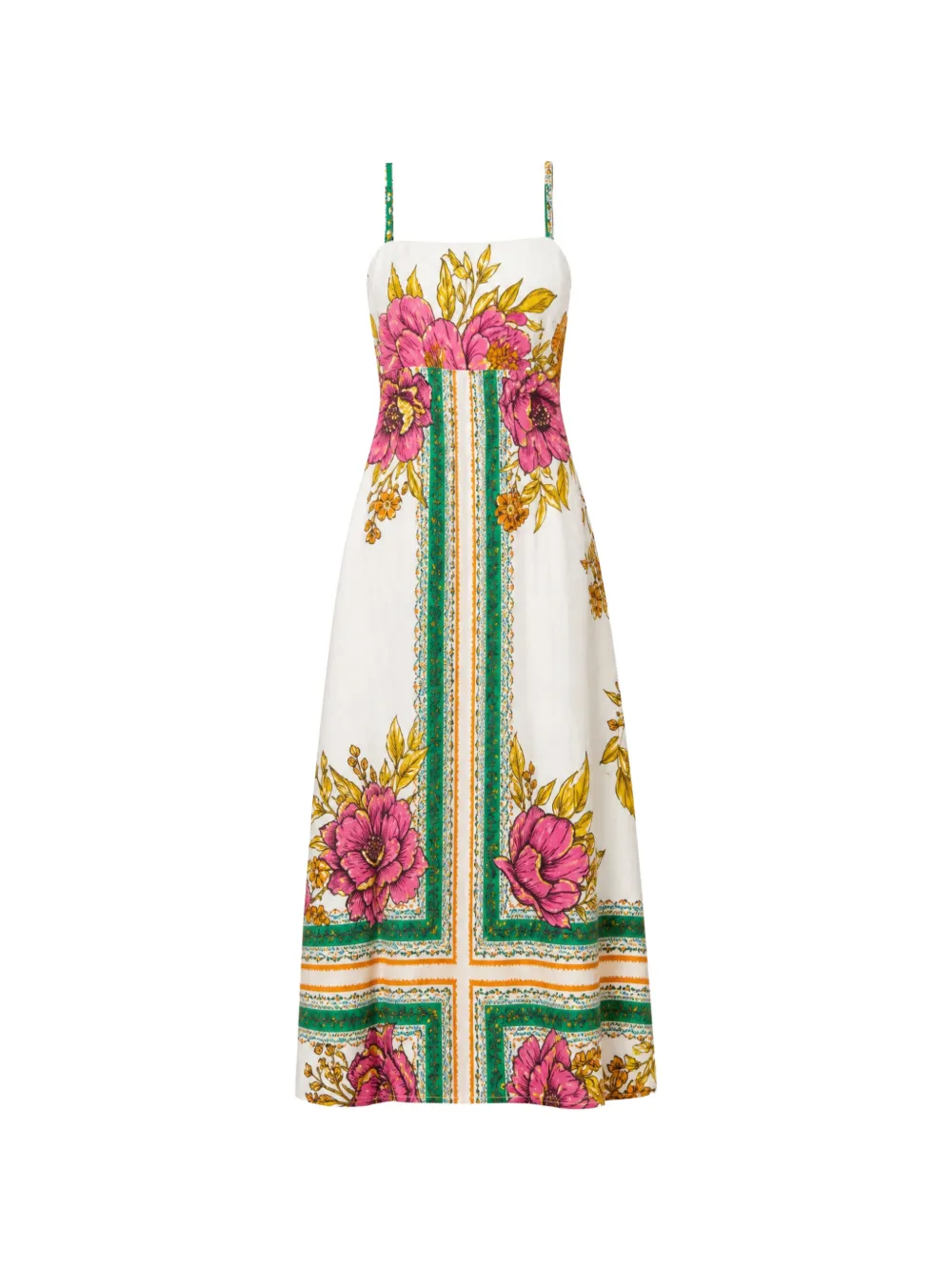 NEMA floral-print spaghetti-strap maxi dress - White