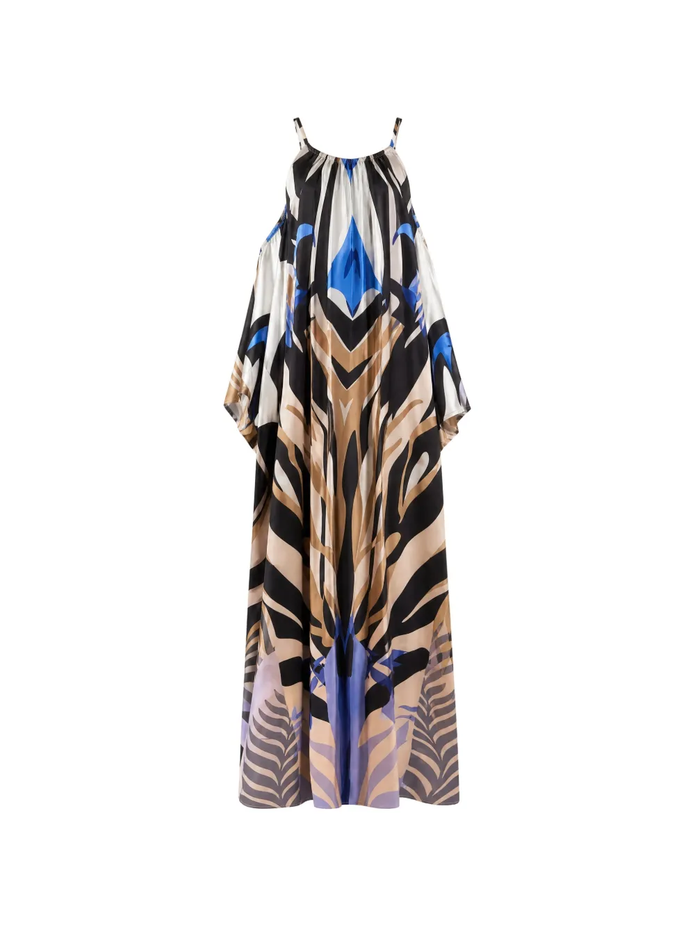 NEMA abstract-print halter-neck maxi dress - Schwarz