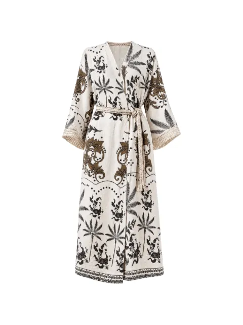 NEMA botanical-print wrap midi dress