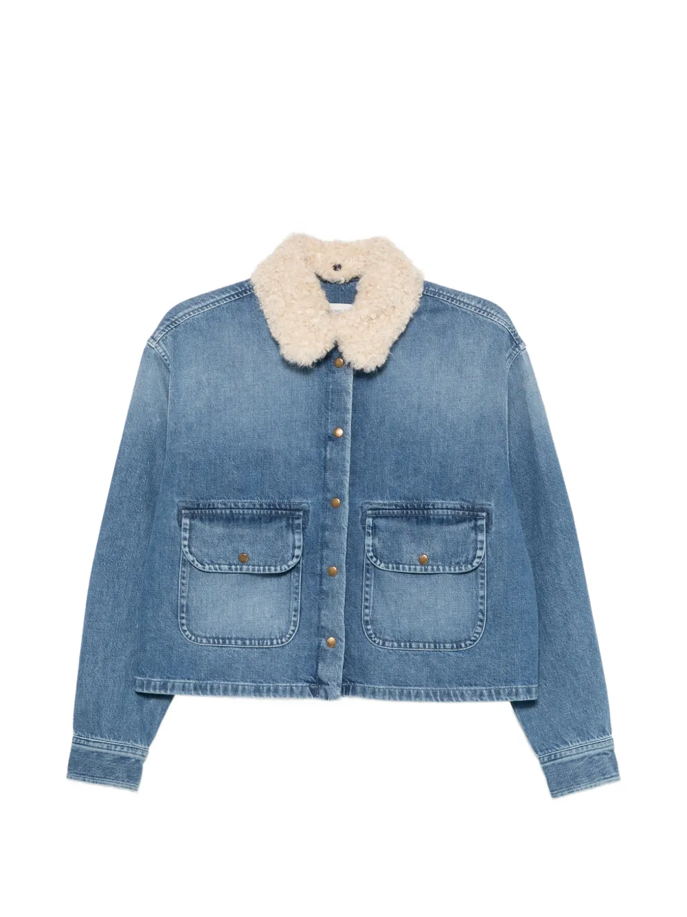 Moncler Teddy trim denim shirt