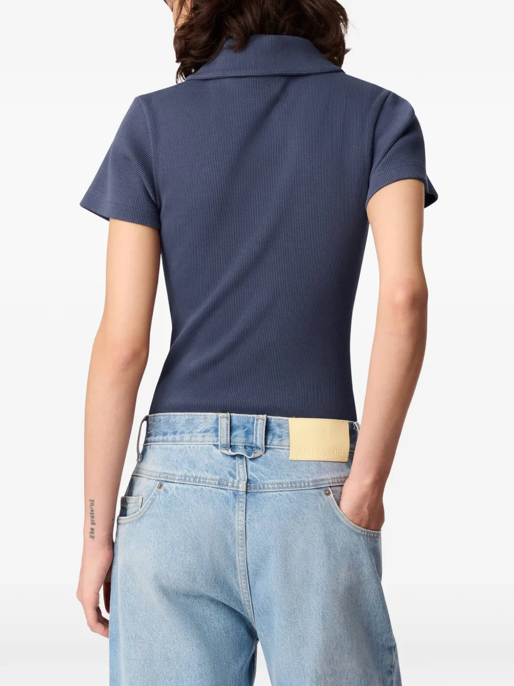 Axel Arigato Geribbelde body met veters Blauw