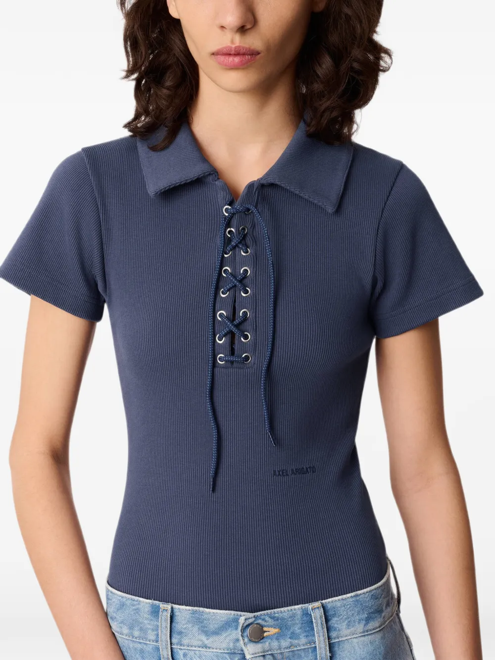 Axel Arigato Geribbelde body met veters Blauw