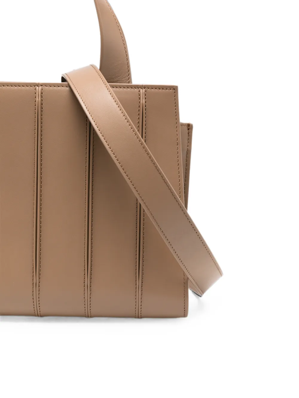 Max Mara Whitney geribbelde leren shopper Beige