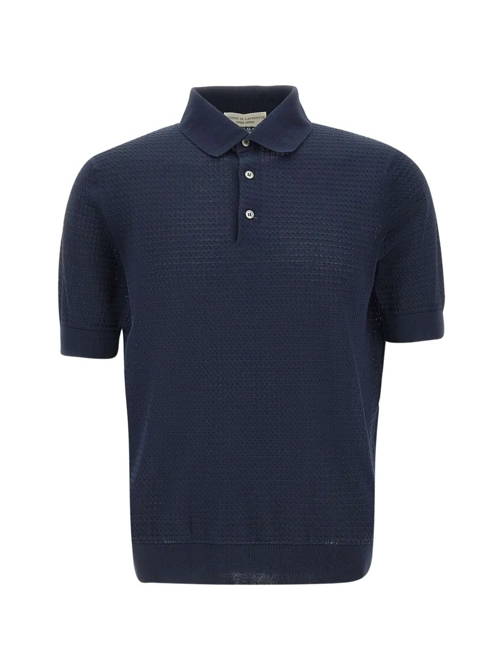 Filippo De Laurentiis honeycomb-weave cotton polo shirt - Blu