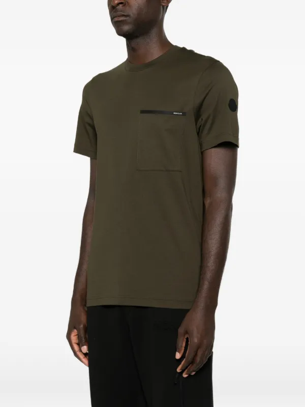 Moncler Cotton Jersey T-shirt With Chest Pocket | Green | FARFETCH GE