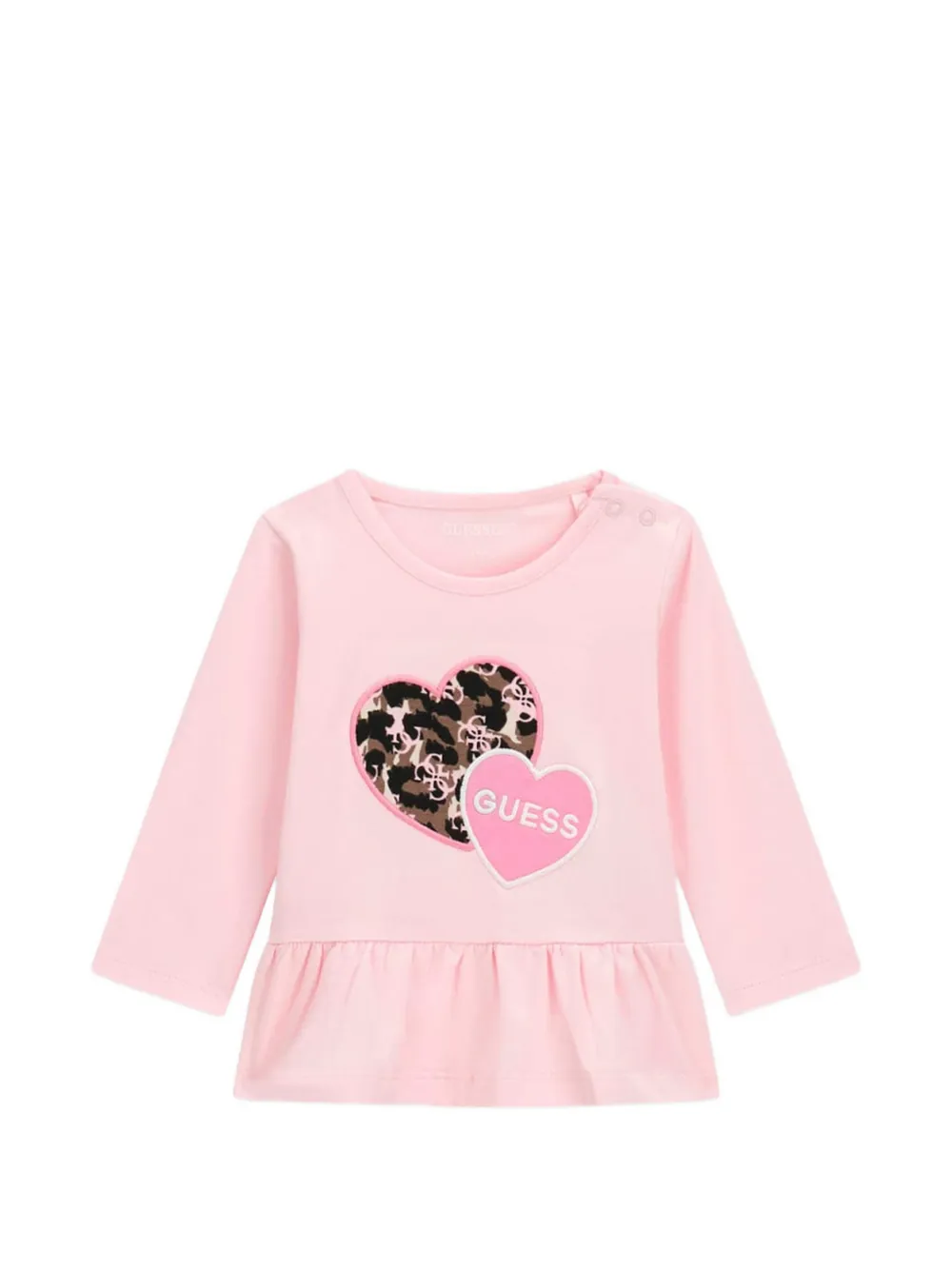 guess kids T-shirt en broek met luipaardprint Roze