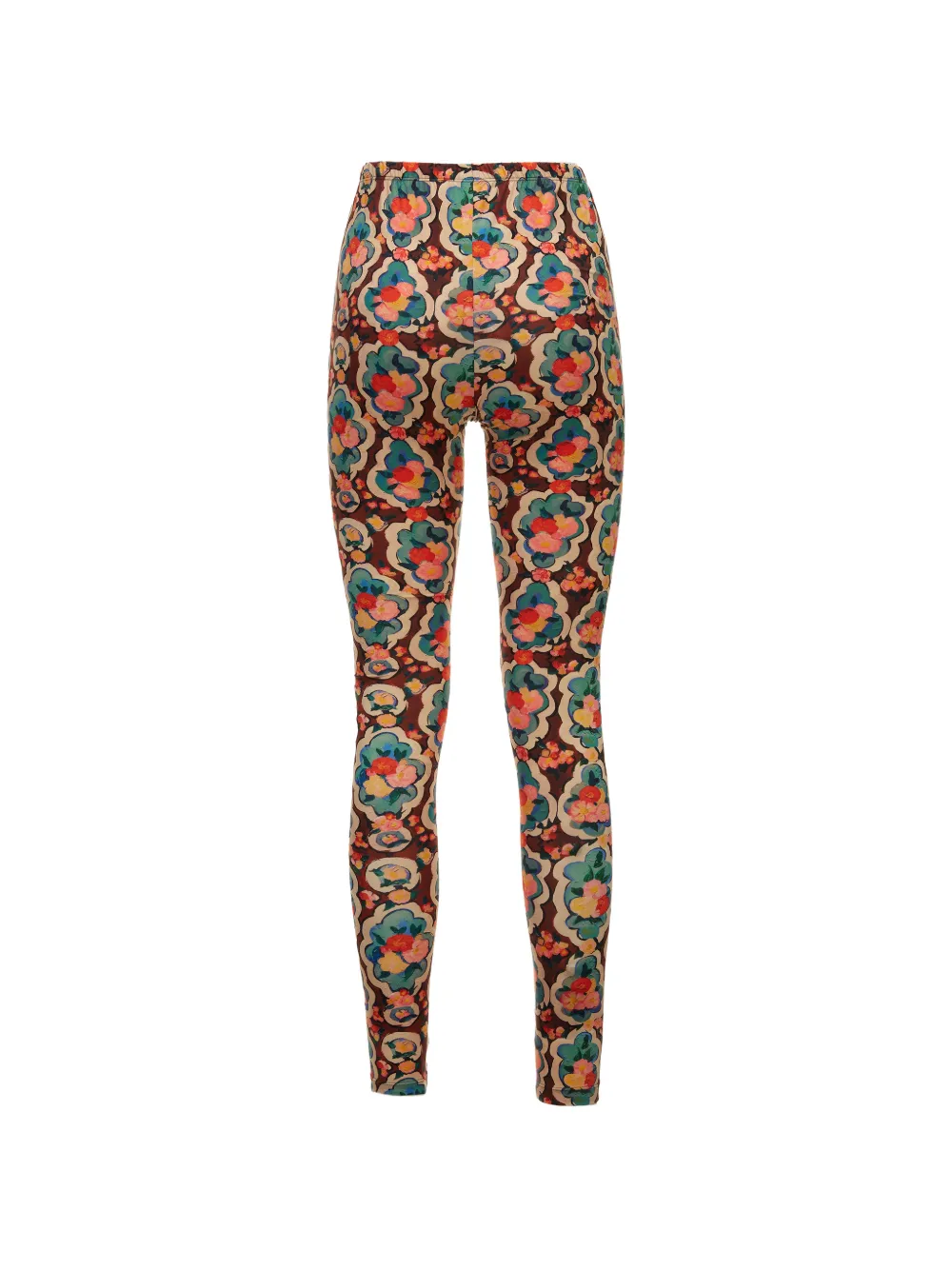 La DoubleJ Legging met bloemenprint Bruin