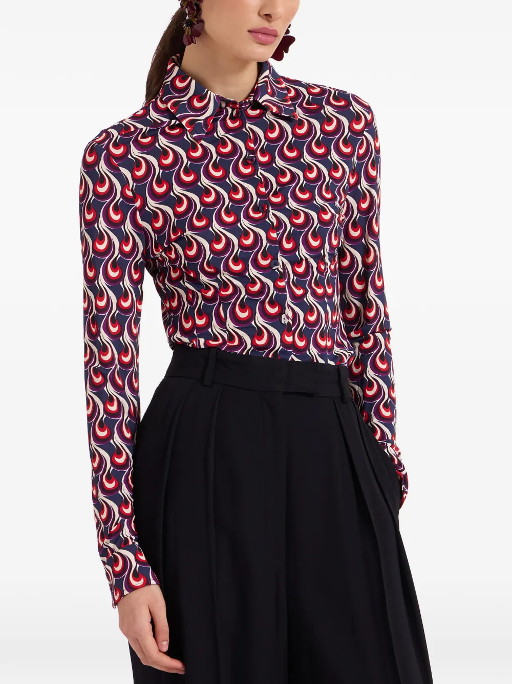 La DoubleJ Getailleerde blouse Blauw