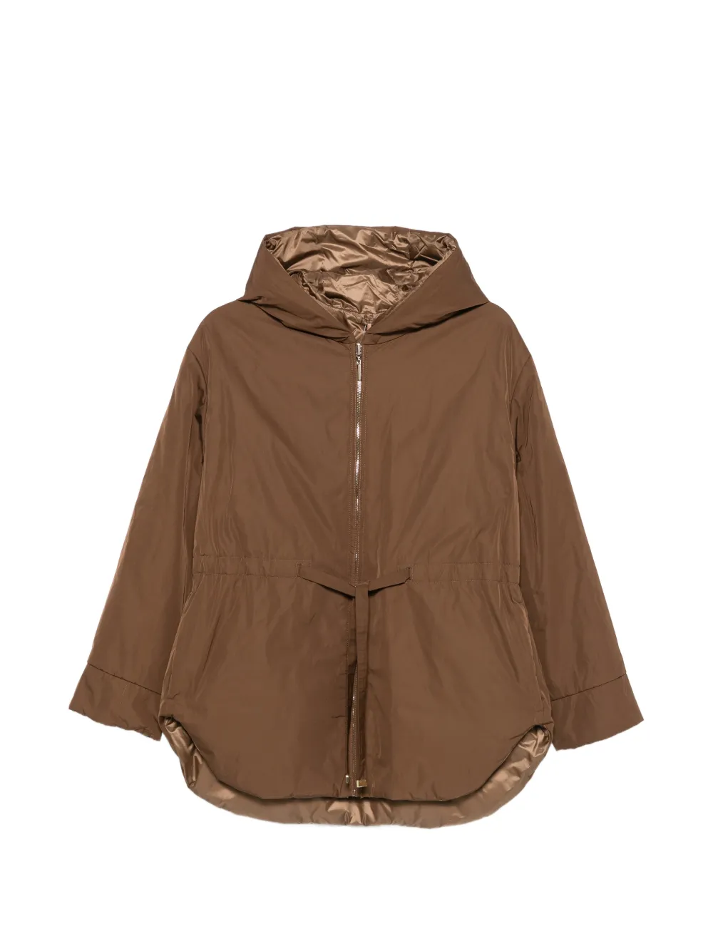 Max Mara hooded drawstring coat - Marrone