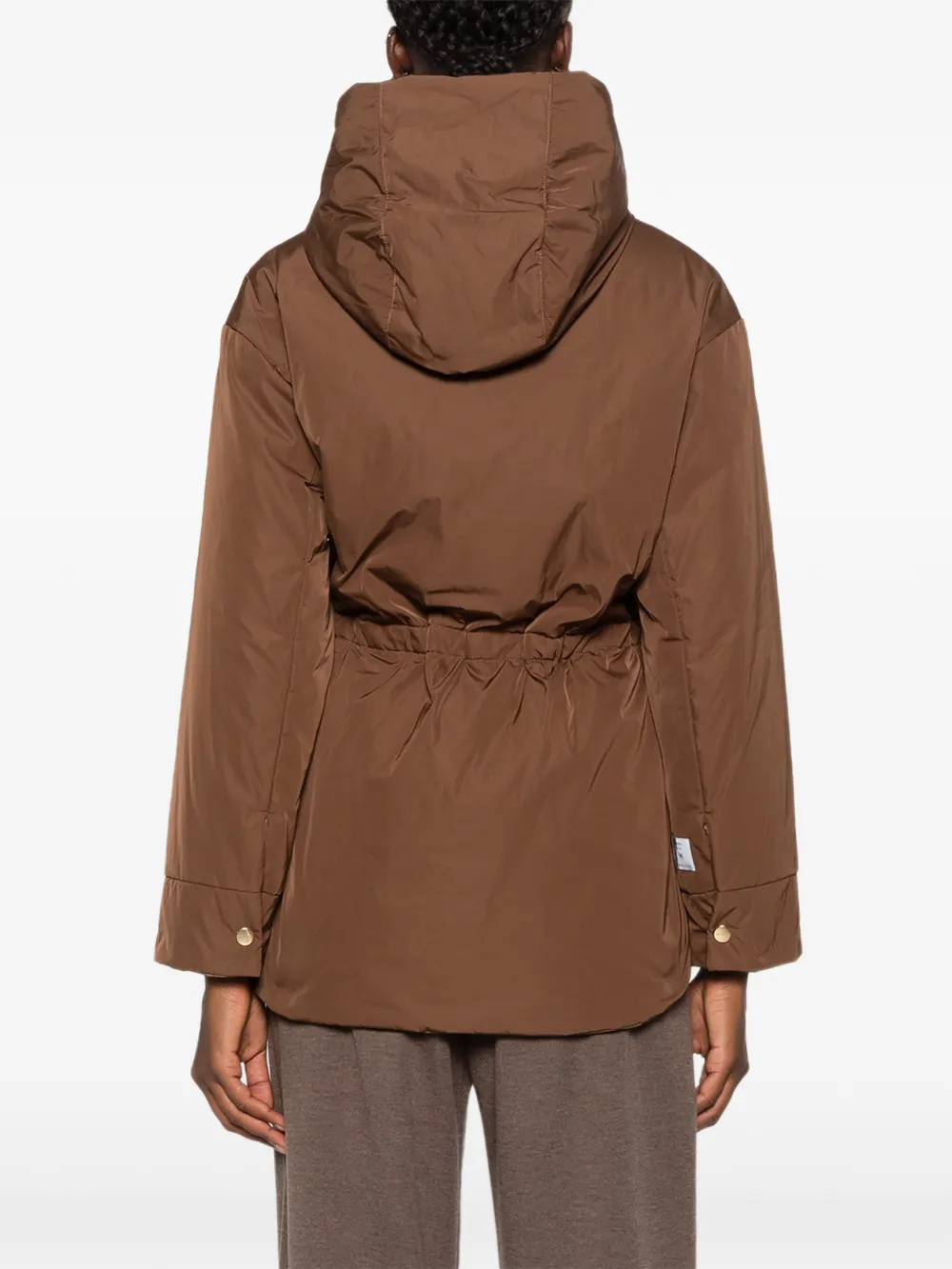 Max Mara Jas met capuchon en trekkoord Bruin
