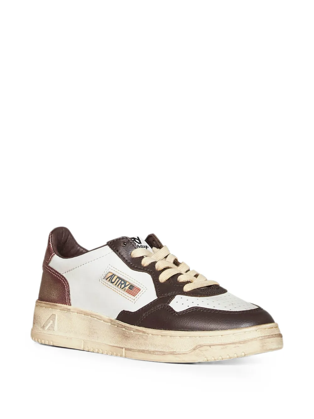 Autry perforated-toe metallic-insert sneakers Wit