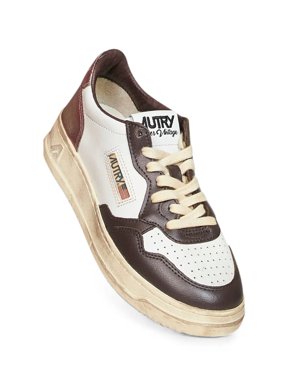 Autry perforated-toe metallic-insert sneakers Wit