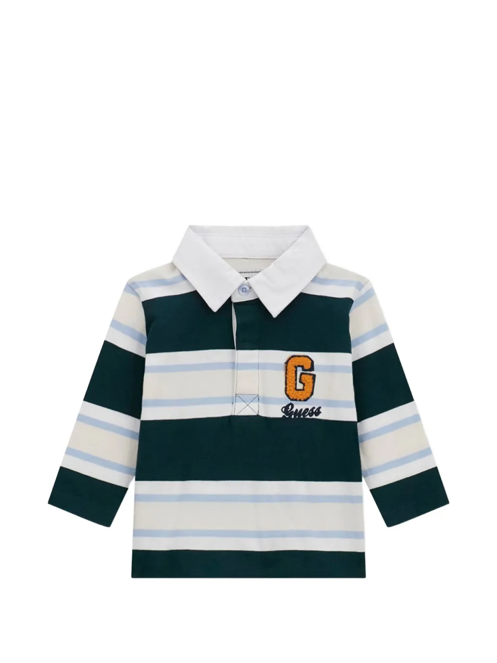 guess kids Gestreept poloshirt en broek met logopatch Wit