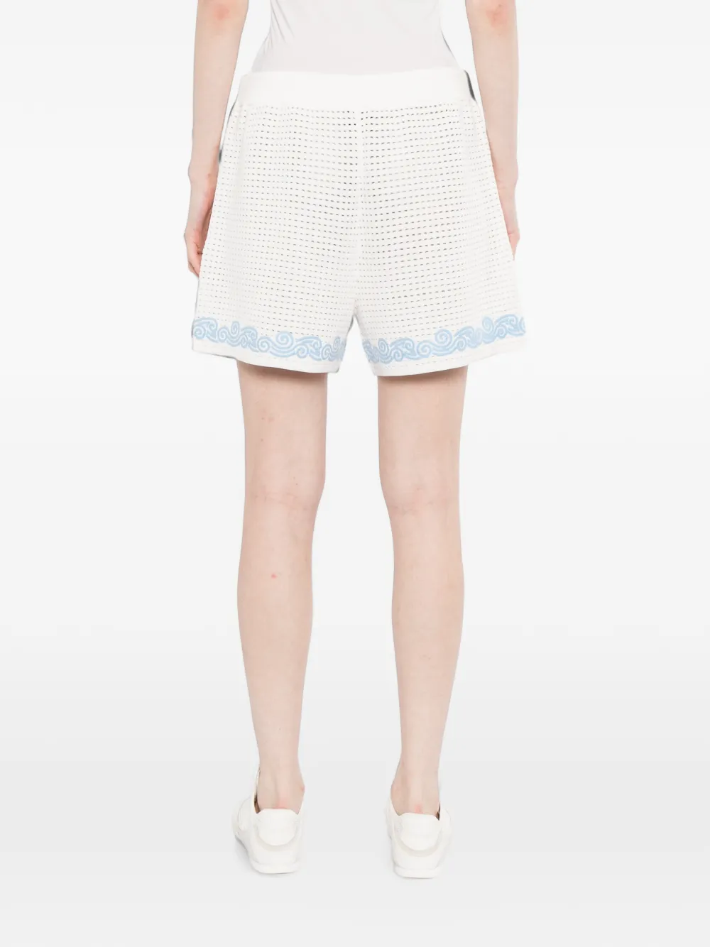 Casablanca Oasis gehaakte shorts Wit
