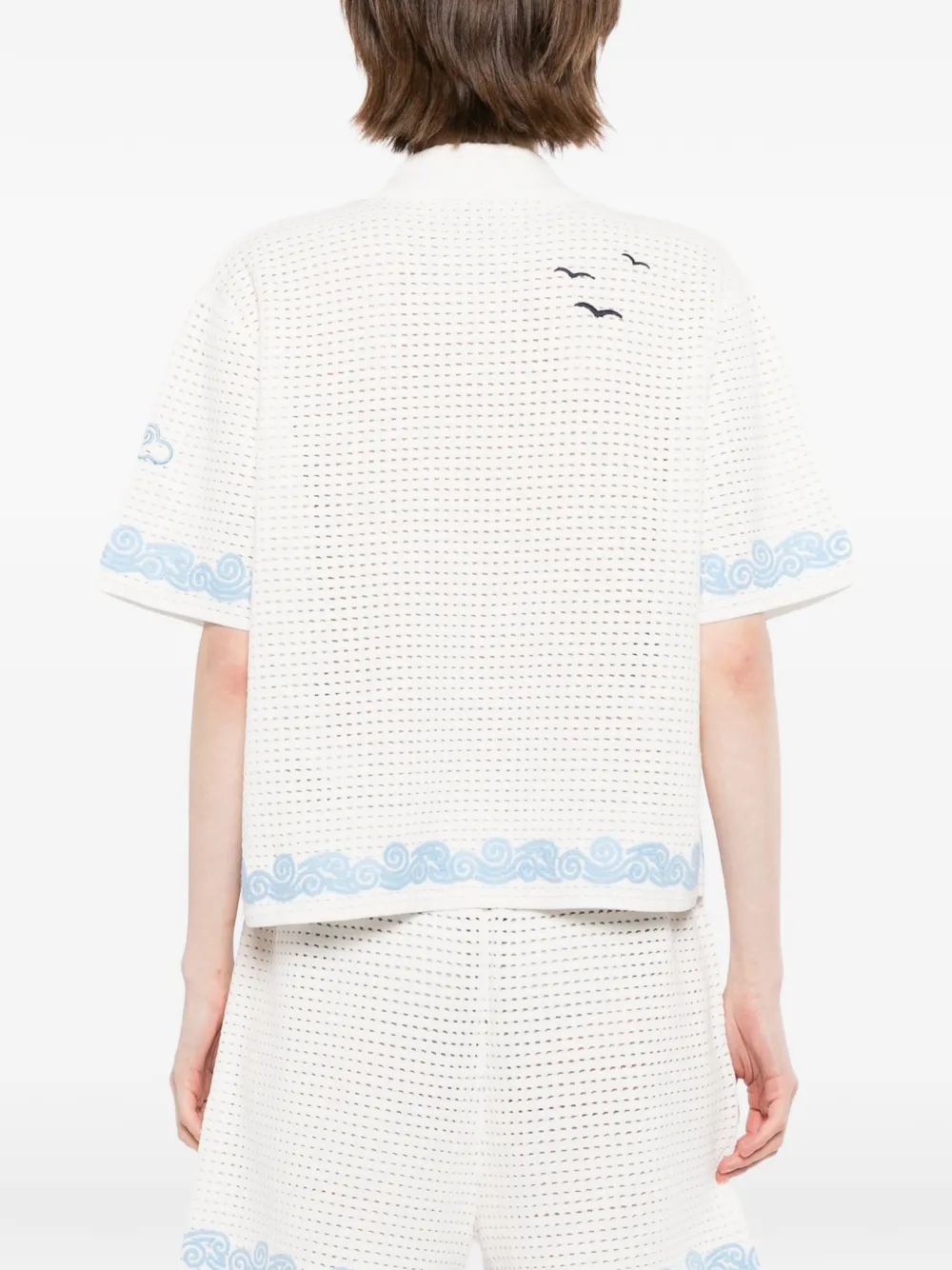 Casablanca Gehaakte blouse met borduurwerk Wit
