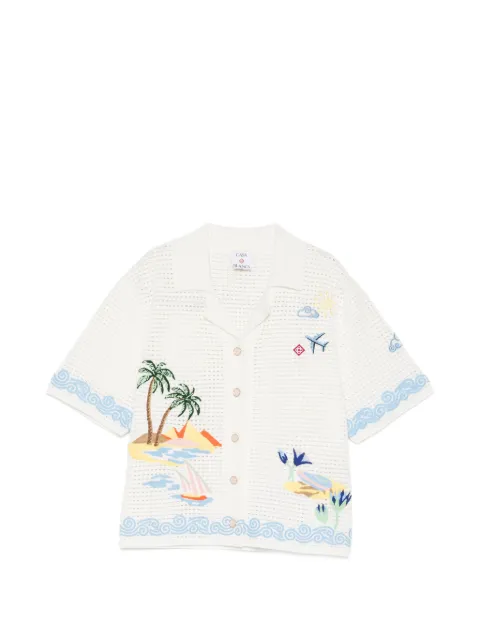 Casablanca camisa tejida de crochet bordada