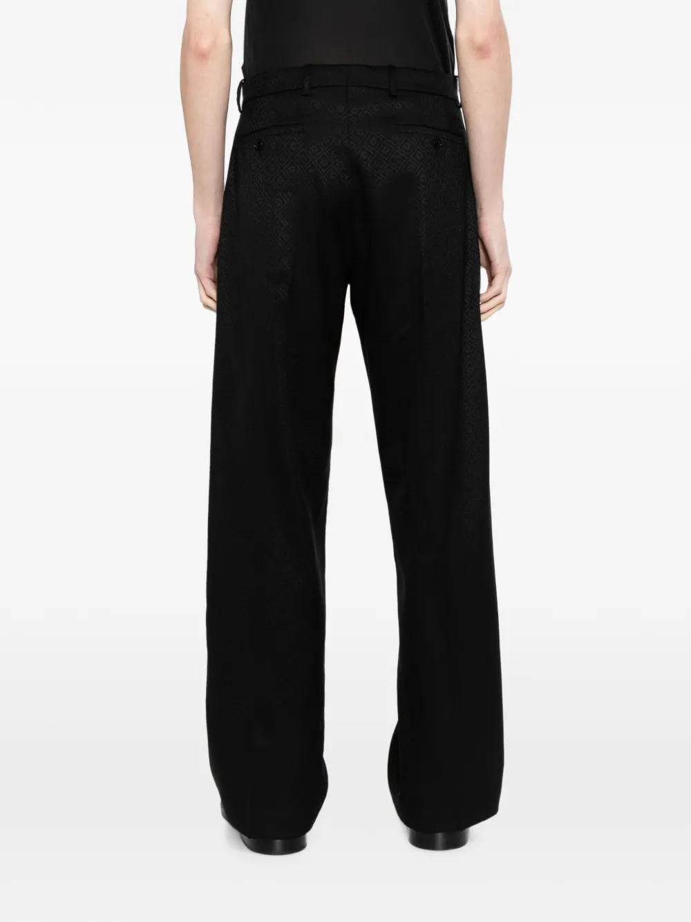 Casablanca Broek met wijde pijpen en jacquard Zwart