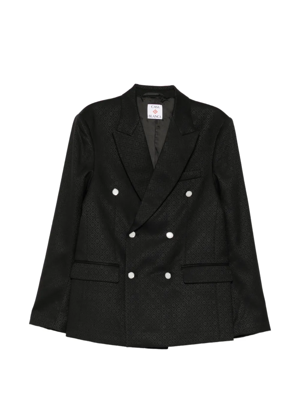 Casablanca geometric-jacquard single-breasted blazer - Black