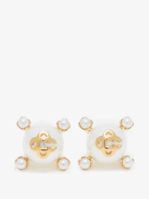 Casablanca Lotus pearl studs 