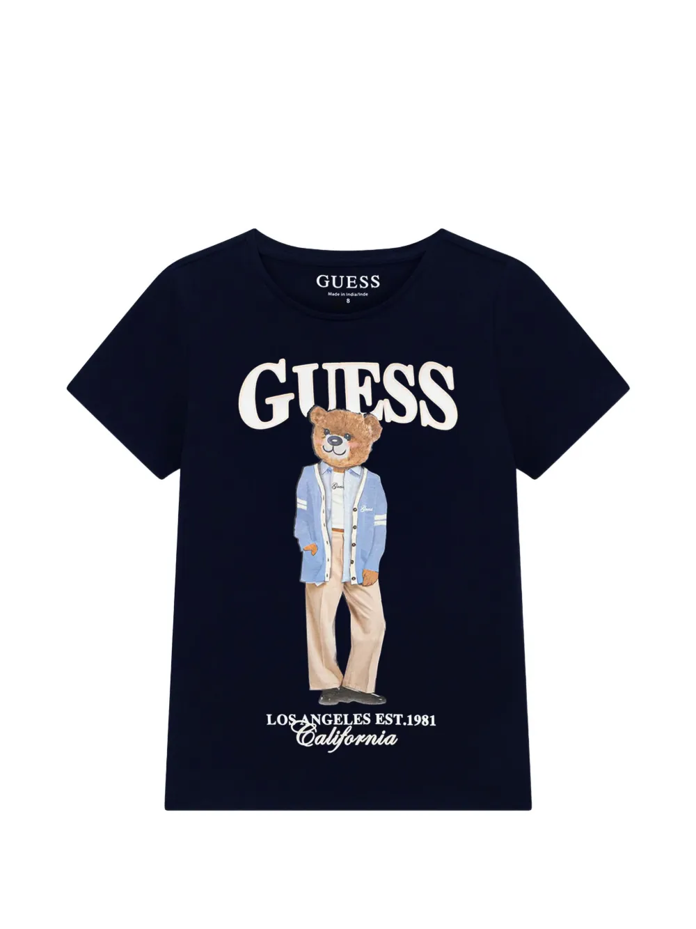 guess kids bear-print T-shirt - Blu