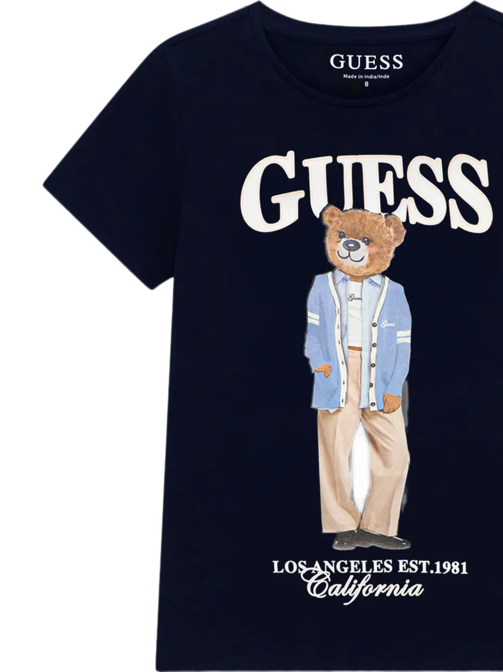 guess kids T-shirt met teddybeerprint Blauw