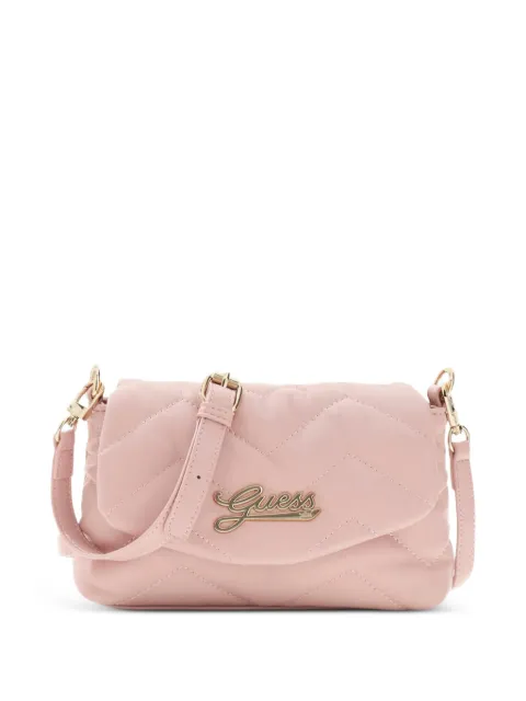 guess kids quilted logo-plaque shoulder bag