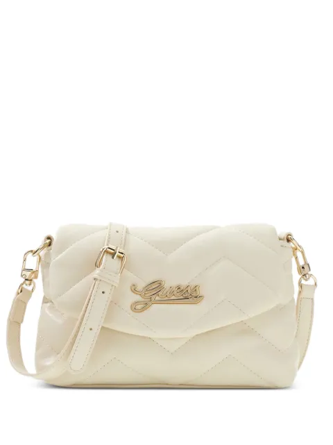 guess kids mini quilted logo-plaque shoulder bag