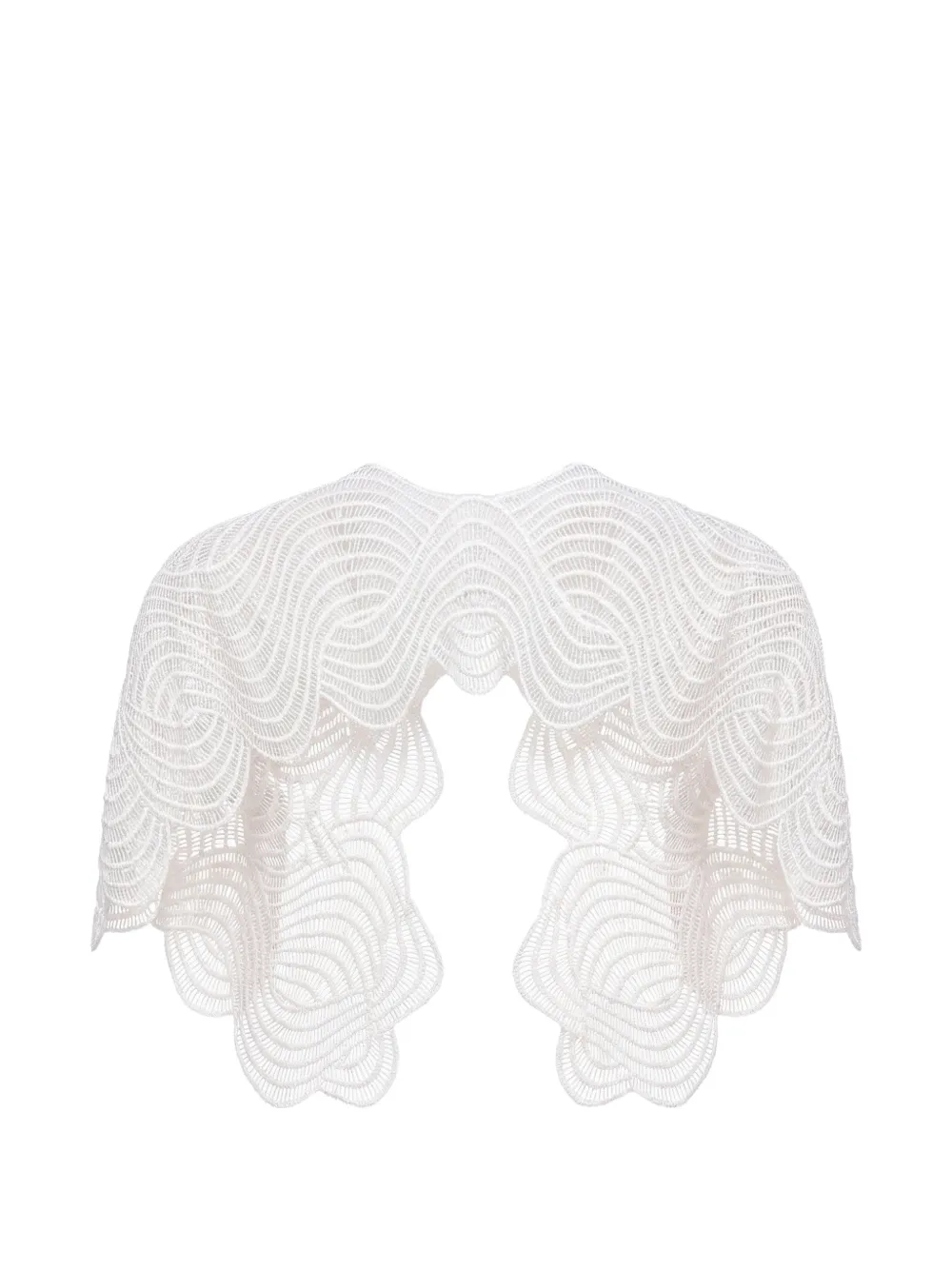 Gemy Maalouf embroidered scalloped-edge bolero - White