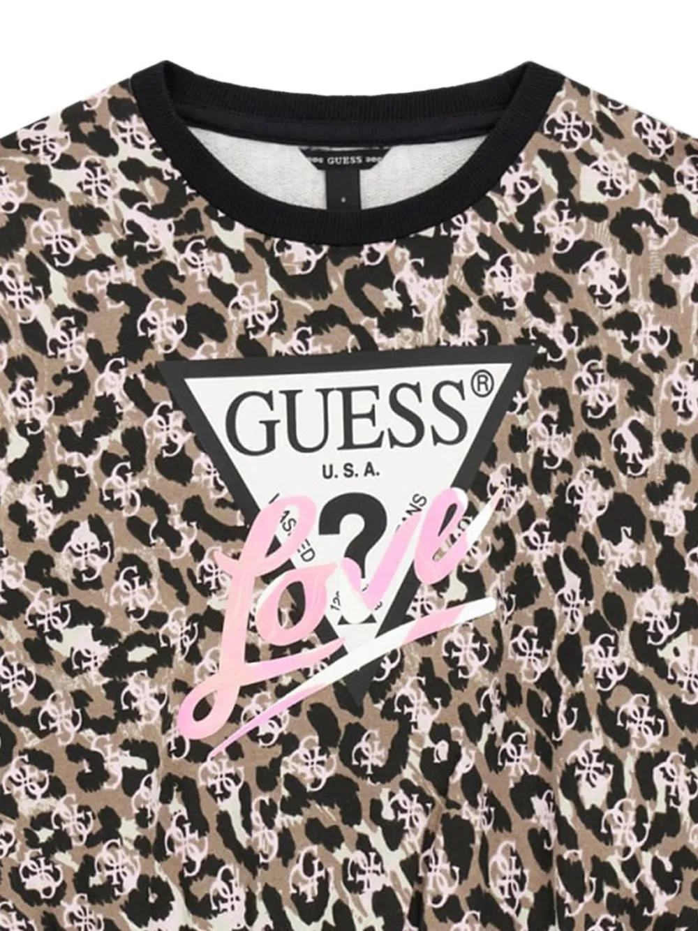 guess kids Trui met luipaard-print en logo-print Bruin