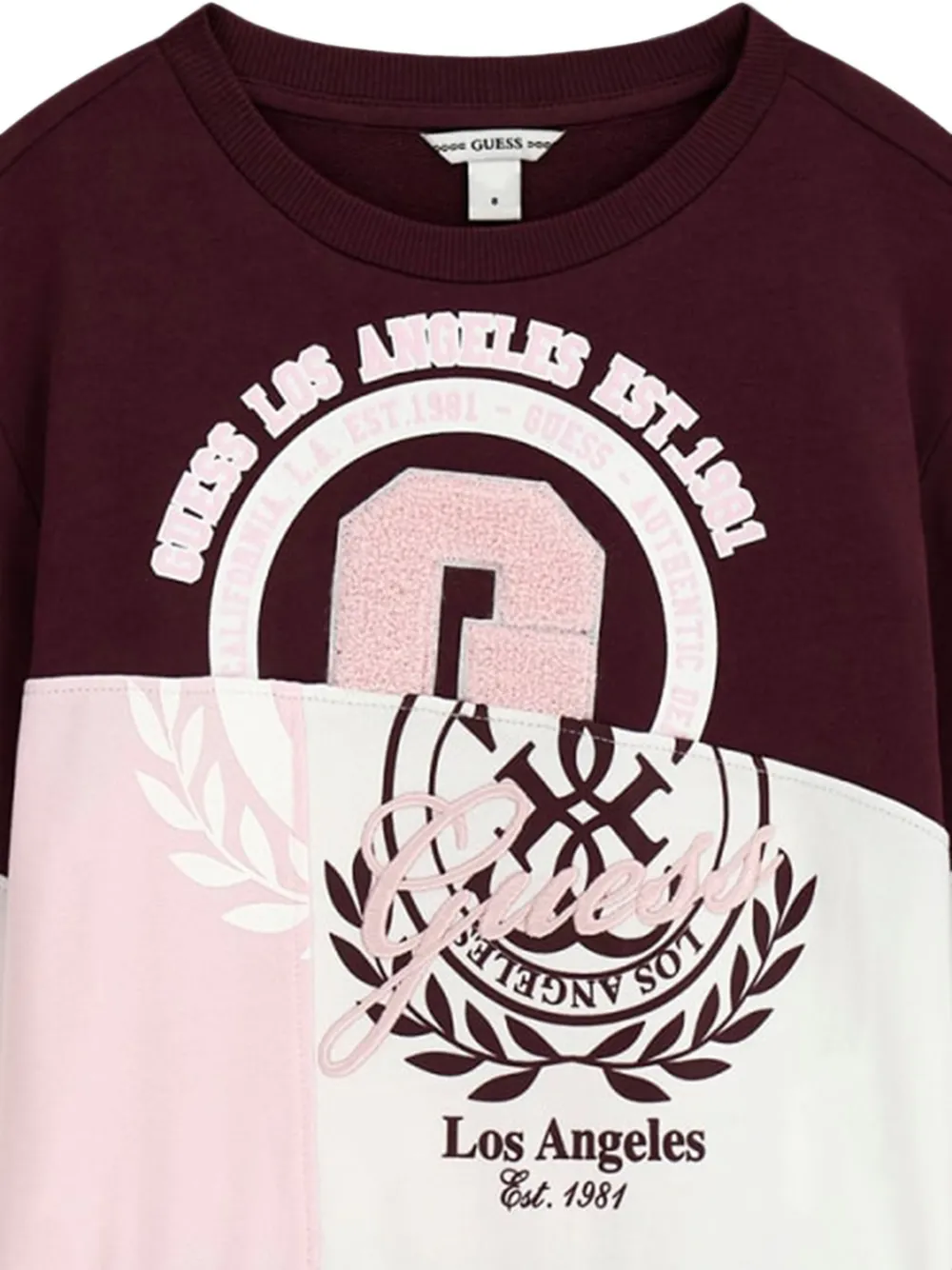 guess kids Los Angeles trui met colourblocking en logo-print Bruin