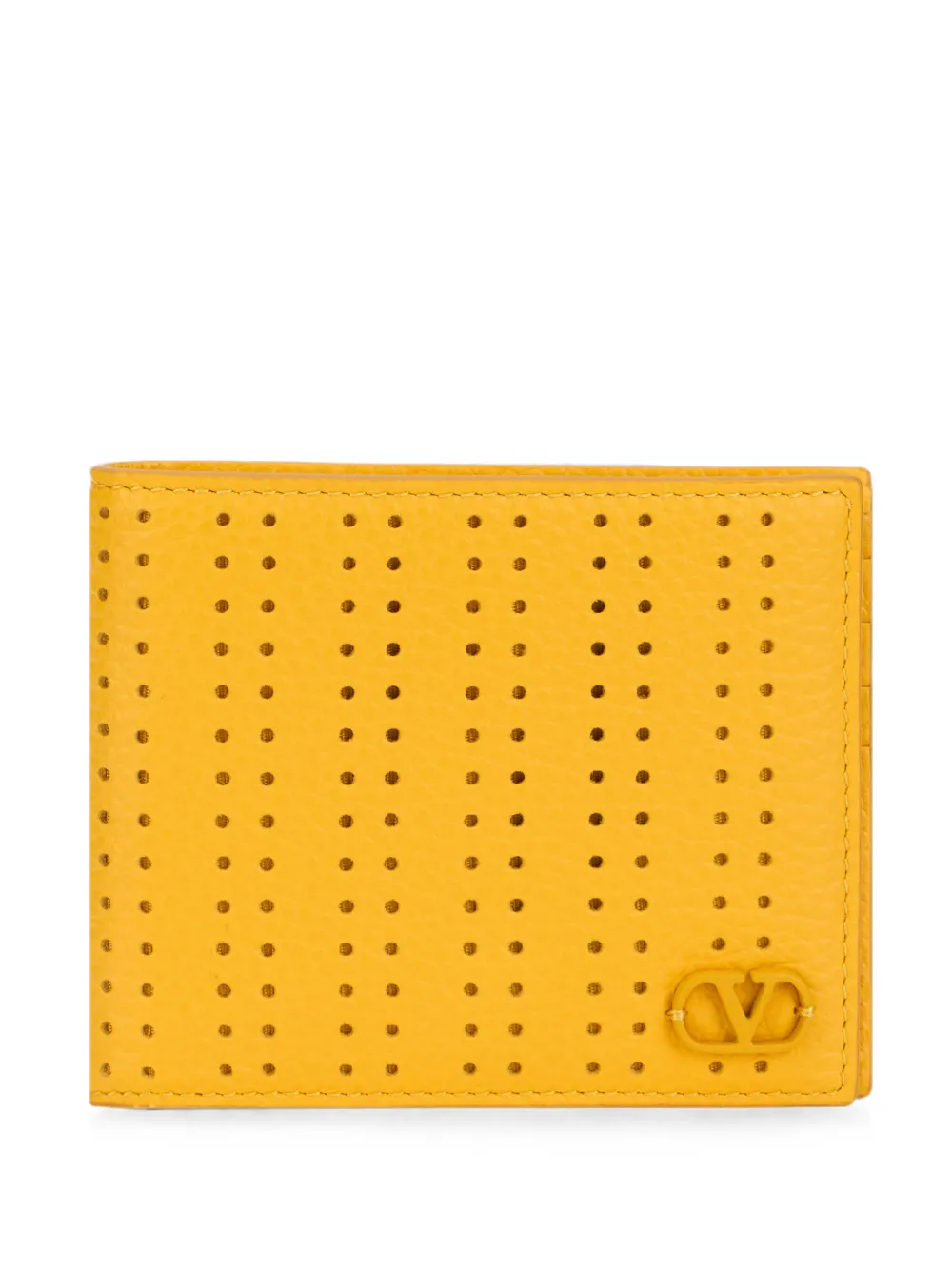 Valentino Garavani VLogo perforated leather wallet - Giallo