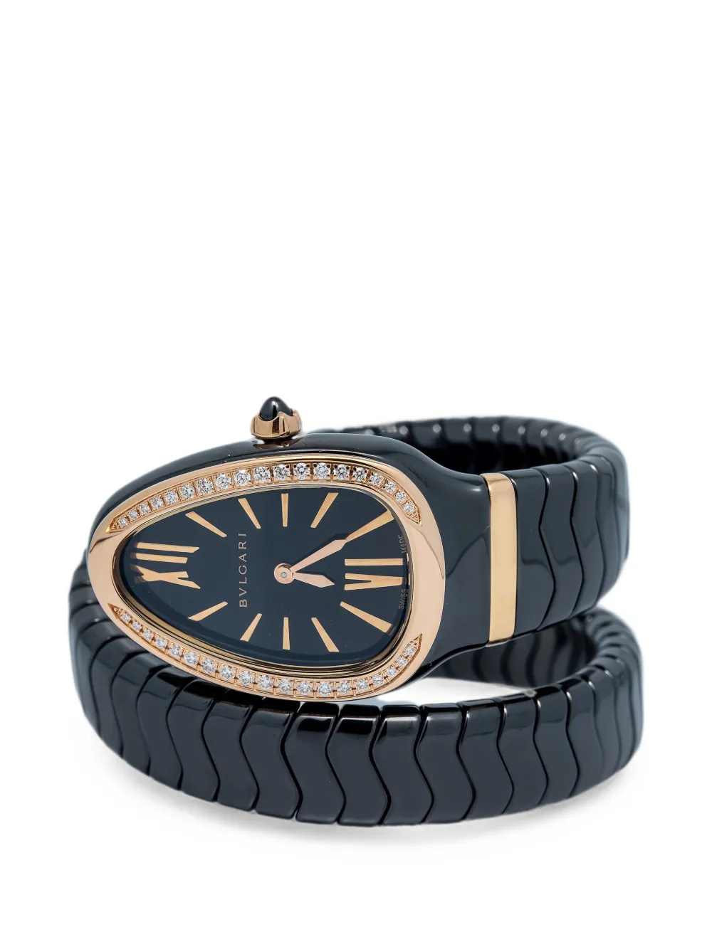 Bvlgari Pre-Owned Serpenti diamond 23mm watch - Nero