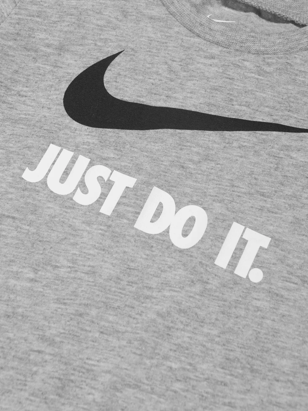 Nike Kids Katoenen T-shirt met logoprint Grijs