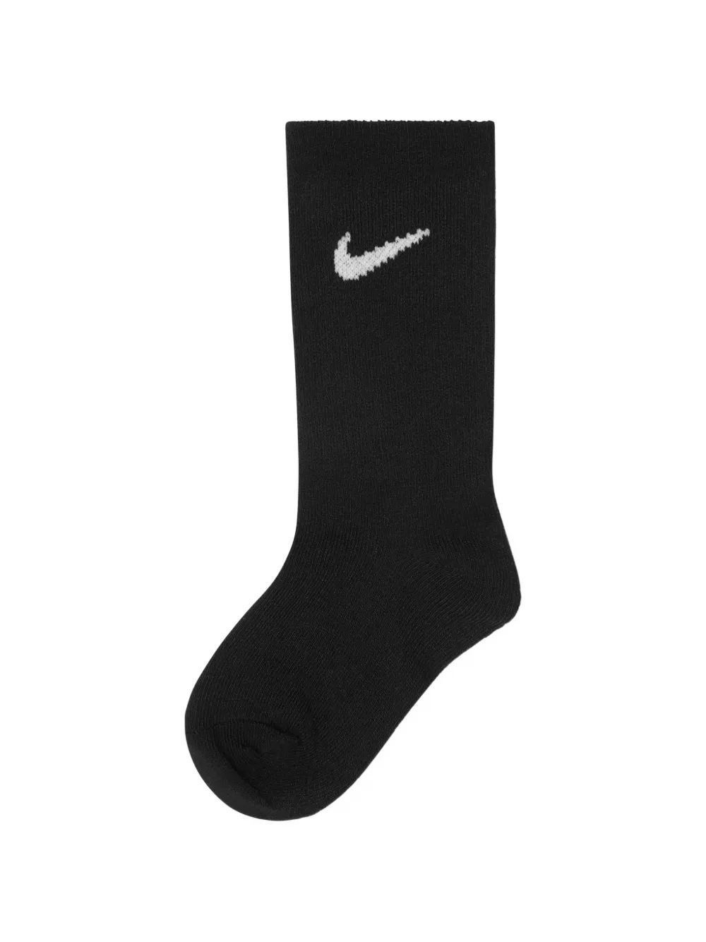 Nike Kids Zes paar sokken met geborduurd Swoosh-logo Zwart