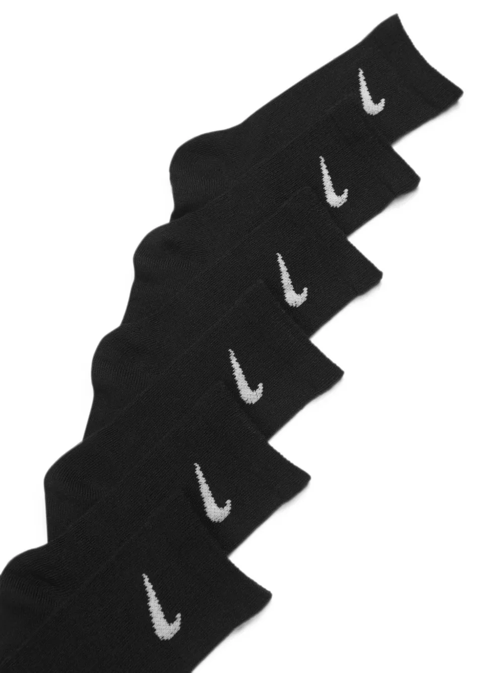 Nike Kids Zes paar sokken met geborduurd Swoosh-logo Zwart