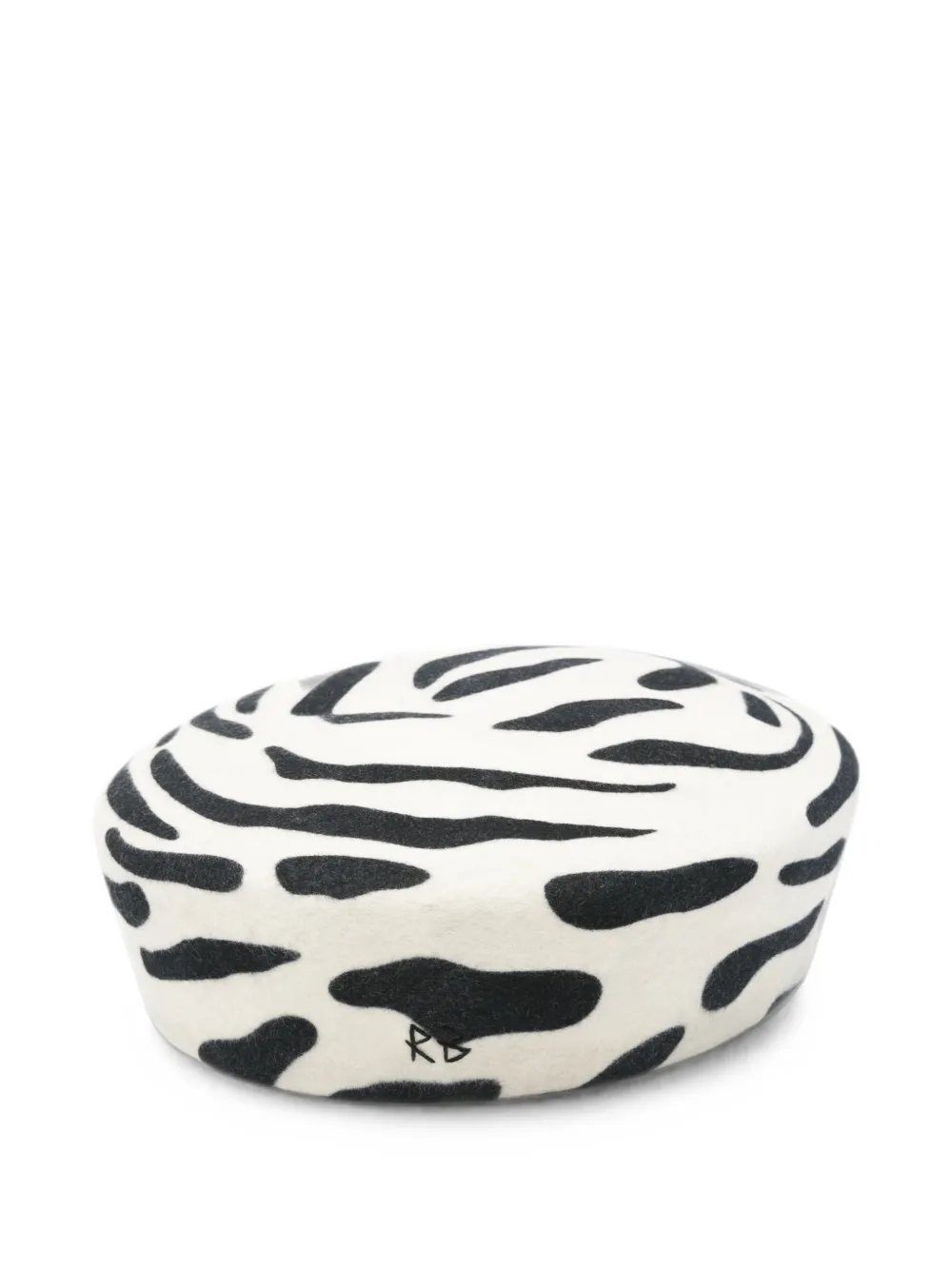 Ruslan Baginskiy Baskenmütze mit Zebra-Print - Weiß