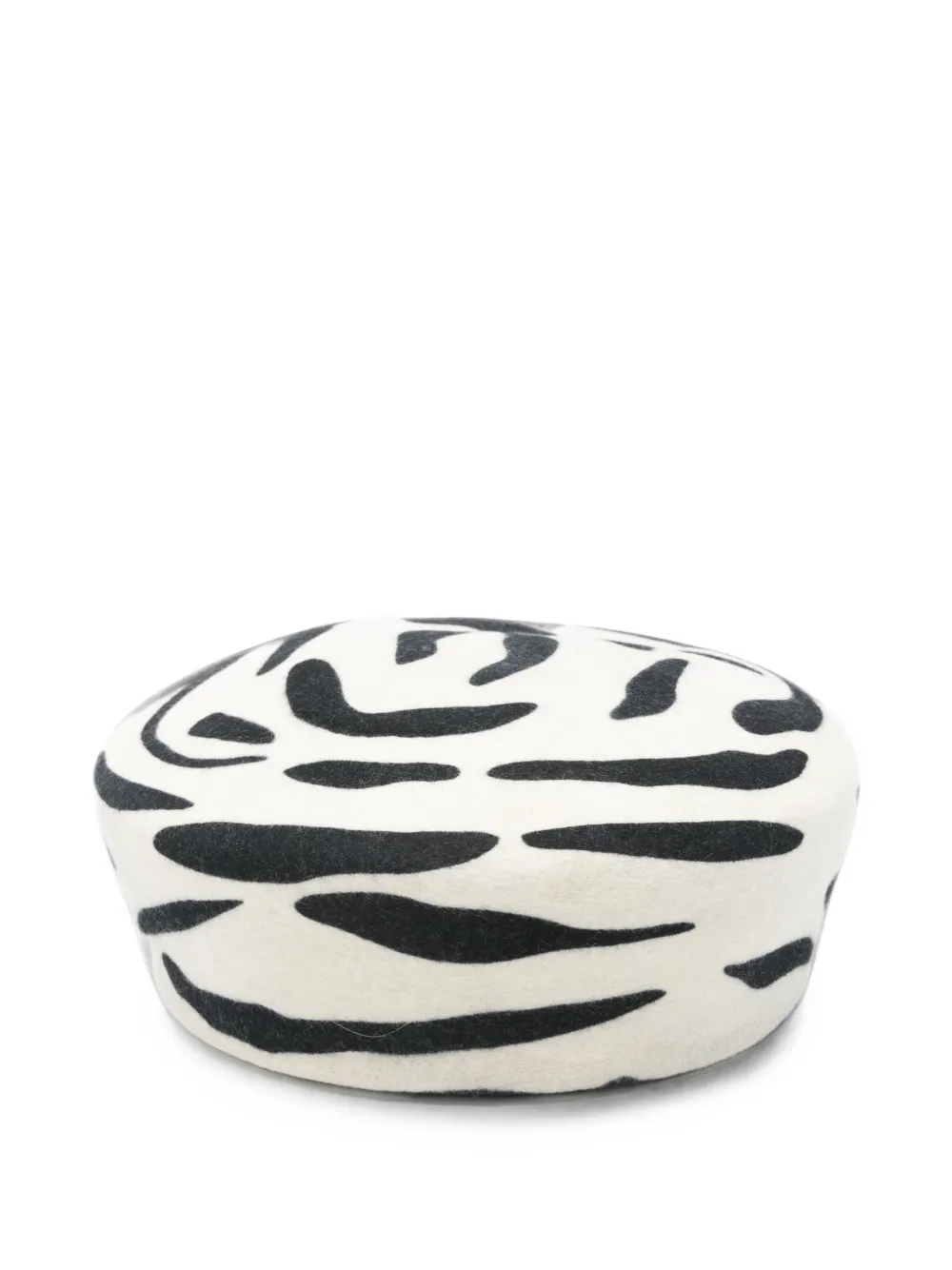 Ruslan Baginskiy Vilten baret met zebra-print Wit
