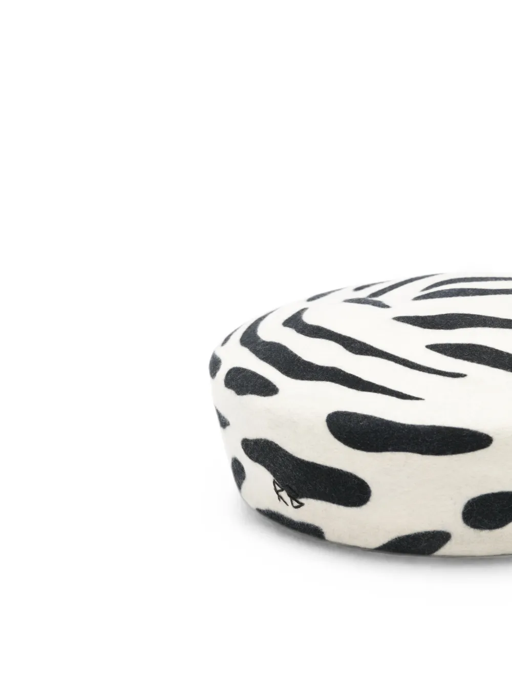 Ruslan Baginskiy Vilten baret met zebra-print Wit