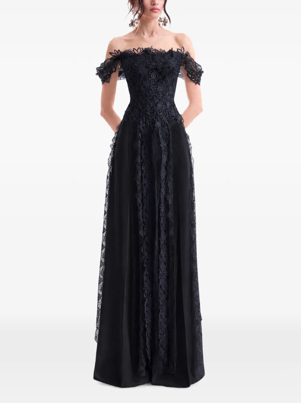 Gemy Maalouf lace-embroidered off-shoulder maxi dress · 10