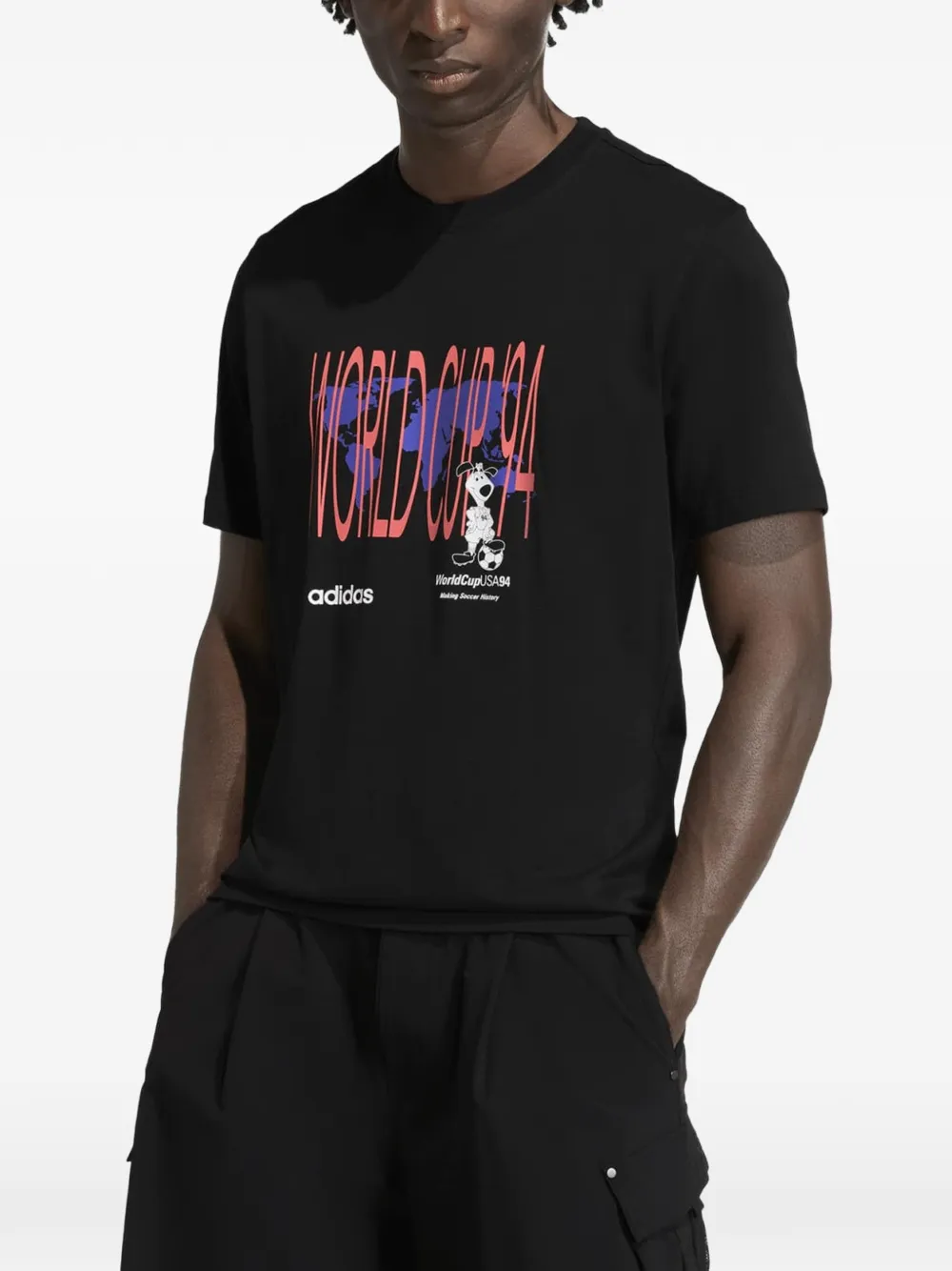 adidas T-shirt met grafische print Zwart