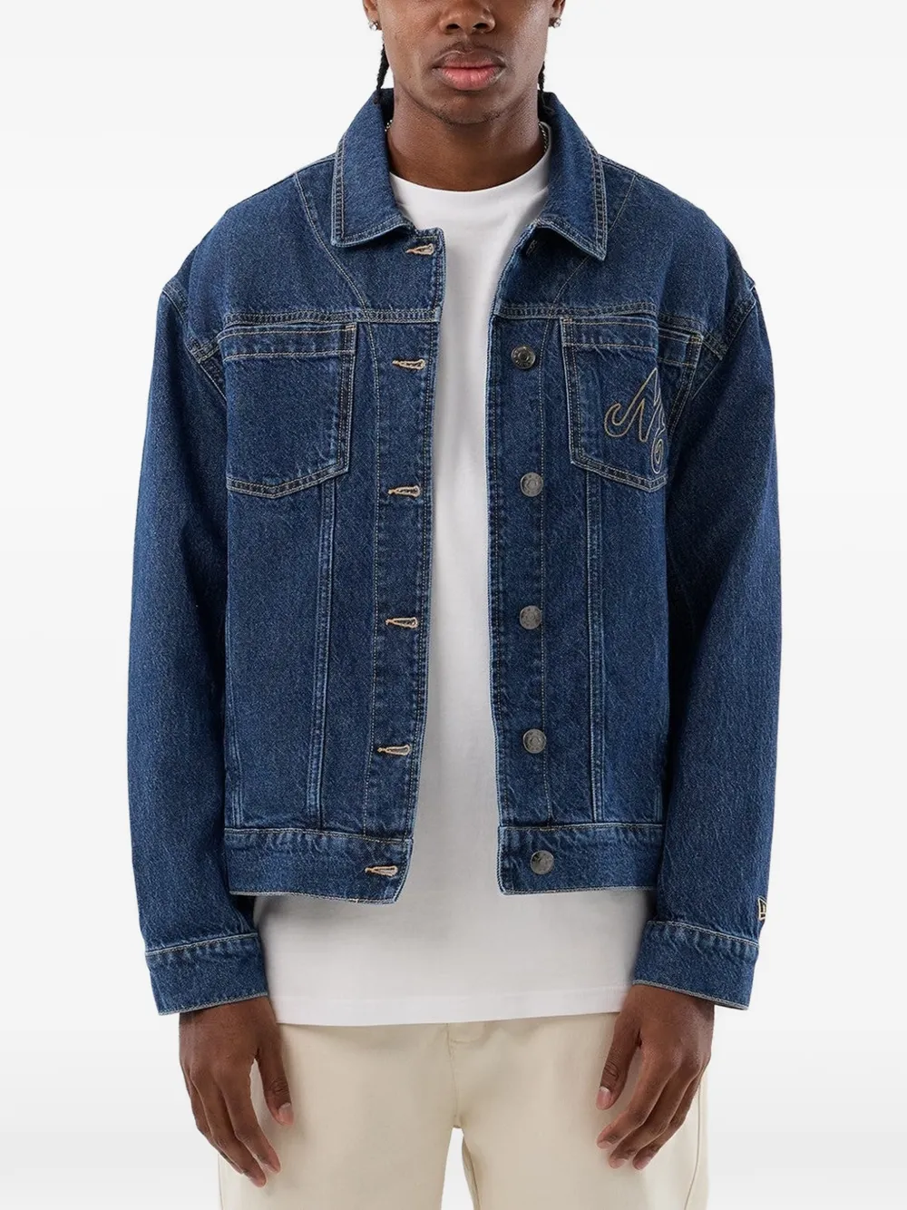 NEW ERA CAP Script denim jacket Blauw