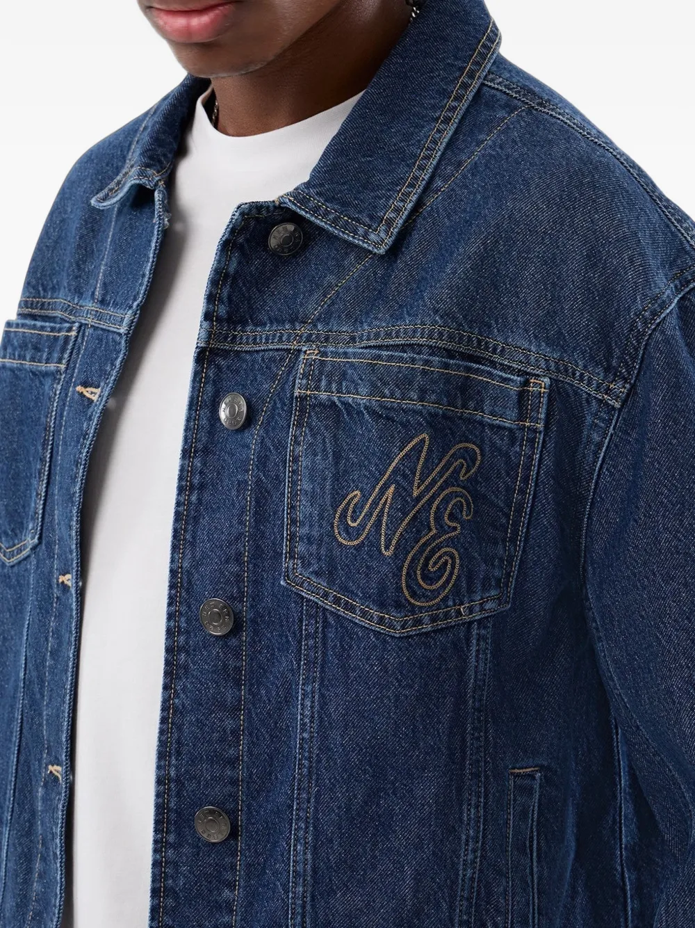 NEW ERA CAP Script denim jacket Blauw