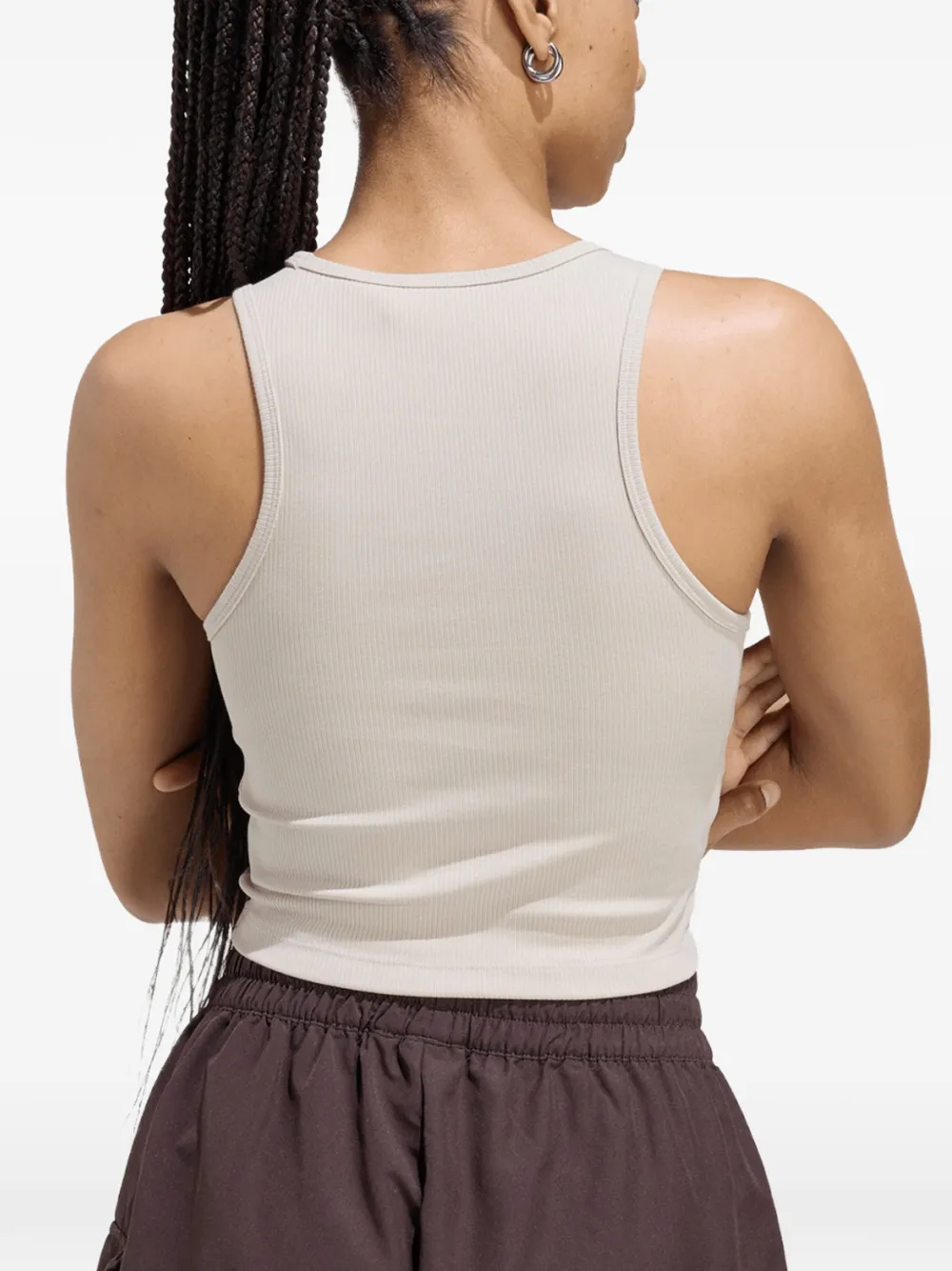 adidas Ribgebreide tanktop Beige