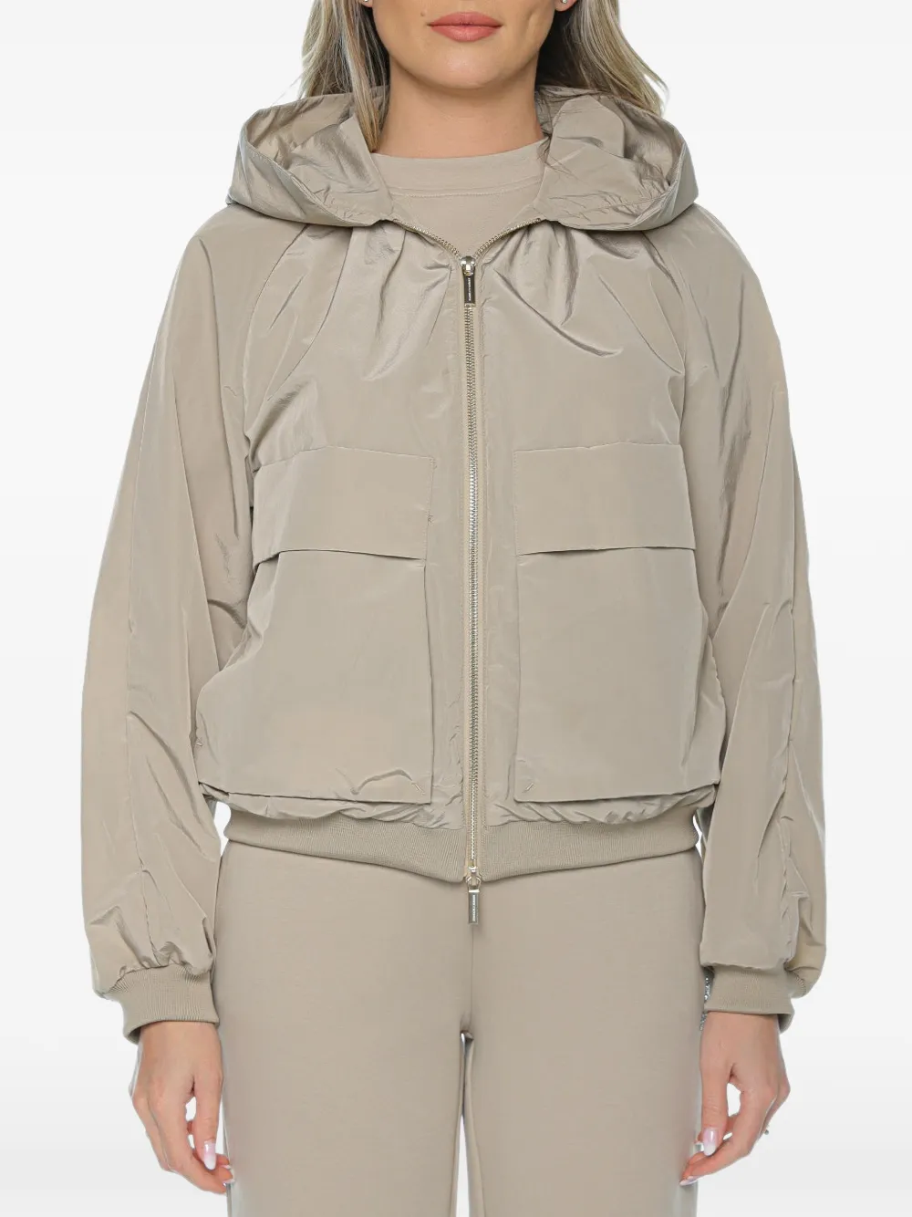 Armani Exchange Hoodie mit Klappentasche - Nude